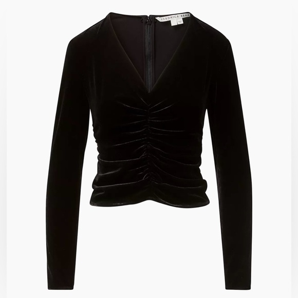 NWT Veronica Beard Pelona Velvet Ruched Top size 4 - Picture 3 of 11